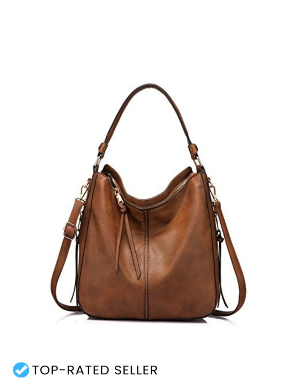 Faux Leather Hobo Crossbody Bag Large Capacity Shoulder Purse Tote